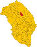 Map of comune of Cavallino (province of Lecce, region Apulia, Italy)